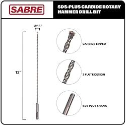 Sabre Tools 3/16 Inch x 12 Inch SDS Plus Rotary