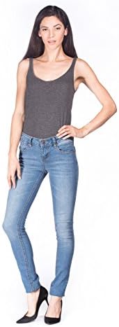 Jeans Colony Womens Juniors Washed Comfy Stretch Skinny Jeans, Light Blue Wash, 1