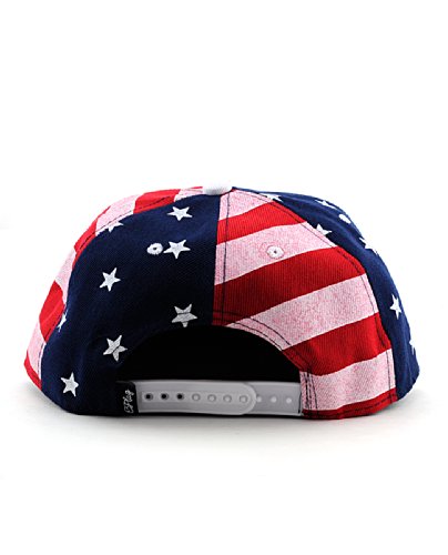 NYFASHION101 Unisex America Flag Print USA Flat Bill Adjustable Snapback Cap