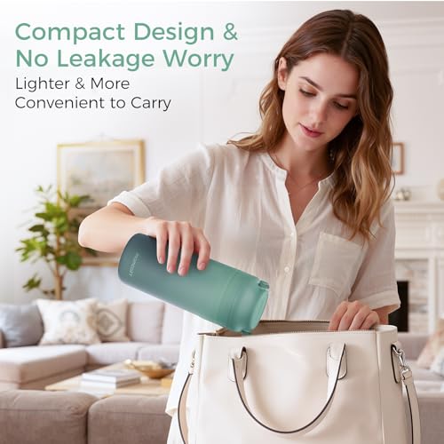 Momcozy Portable Breast Milk Cooler for Travel, 24H Ice-Free Cooling Breastmilk Storage Bottles Container, 12oz Leak Proof Outdoor Small Freezer, Baby Breastfeeding Essential for New Moms
