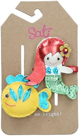 Sati Little Mermaid VS Flounder Hair Clips for Girls