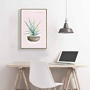 Framed Canvas Home Artwork Decoration Nordic Style Plants Canvas Wall Art for Living Room, Bedroom - 16x24 inches