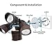 LEONLITE 30W 3-Head Motion Activated LED Outdoor Security Light, Photo Sensor, 3 Modes, 150W Halogen Equivalent, 5000K Daylight, 2700lm Floodlight for Entryways, Patios, Decks, Stairs, Bronze
