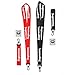 Lanyard 2 Pack with Cell Phone Finger Holder, Neck Lanyard for Keys Phones ID Badge Holder Bags Accessories Black and Red
