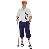 Argyle Paradise Outfit - Mens LLLL: Navy Orange and