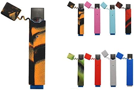 Snug Silicone Holder Case for JUUL,Perfect Anti-Slide Skin Cover Sleeve Wrap Suits for JUUL Battery,Black Orange