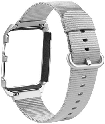 Amzelas Replacement Band for Apple Watch 42mm Series 3/2/1 Sport Nike+ Edition, Fin Woven Nylon Wrist Strap with Adjustable Bucklet - Lightweight and Stylish (Silver)