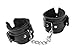 Jiuhexu Adjustable PU Leather Handcuffs Adjustable Soft Wrist Cuffs, Black