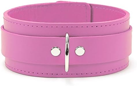 Alexis II Collar Natural Full Grain Leather Handmade (Pink)