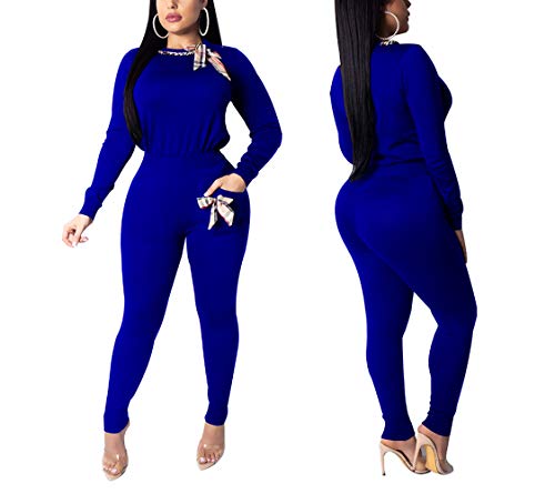 image for Emoliy Women's Elegant 2 Piece Bowknot Crewneck Long Sleeve Solid Tops