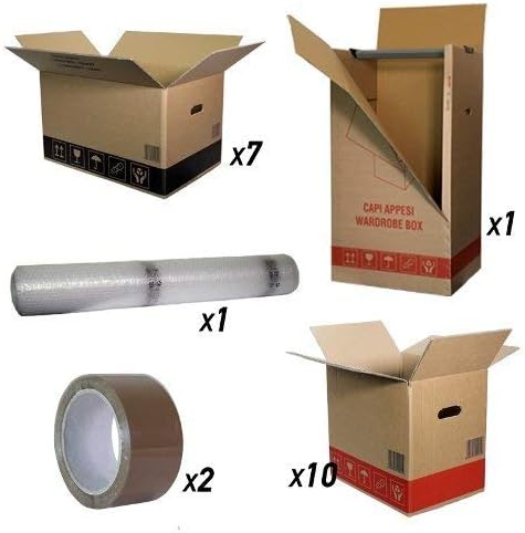 Kit Mudanza Economy 1/2 habitaciones Color 18 cajas cartón, cinta: Amazon.es: Hogar