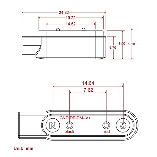 Aliwisdom Smart Watch Universal Charger Magnetic, da fit Smartwatch Accessories 2 Pin Magnetic Suction Replacement Charger for Smart Watch, Fitness Tracker, Cable Contact pin spacing Compatible 7.62mm