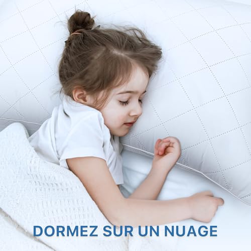 TESQ Set of 2 Luxury Hotel Quality Pillows, 60 x 60 cm, Soft, Breathable and Hypoallergenic, Oeko-TEX Certified, Suitable for All Sleeping Positions