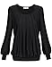 Timeson Womens Dress Shirts and Blouses for Work,Loose Sheer Long Sleeve Blouses for Women Business Casual Ladies Career Office Tops Professional Attire Trendy Dressy Peasant Black XXX-Large