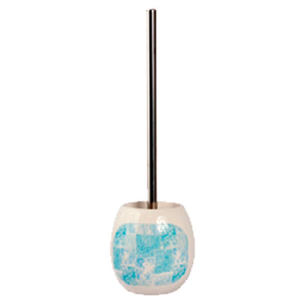 MSV Java Cadix Ceramic Toilet Brush and Holder, White/Blue, Ø13.5 / Alto Total 39