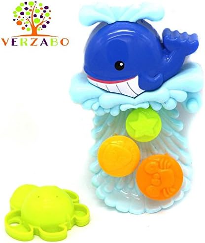 verzabo Bath Toys VERZABO Cute and Colorful Waterfall Whale Bath time Toy Package That Comes With a Water Pail and Waterfall Whale