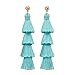 Jane Stone Fashion Tassel Earrings Statement Bohemian Multi Layered Gold Plated Mint Jewelry for Women Girls