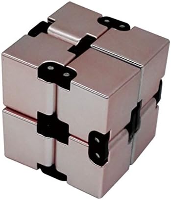 NUIBY Infinity Fidget Cube Magic Folding Cube Puzzles Stress Relief Toy Anti Anxiety Toys for Adult and Kids (Rose Gold)