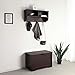 VASAGLE Wooden Entryway Hanging Coat Rack with Cubby and 4 Dual Coat Hooks, Wall Floating Shelf, Space-saving Storage Shelf, Espresso