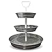 Curly Willow Home Accents 3 Tier Galvanized Round Serving Trays with White Handle