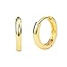 14k Yellow Gold Small 1.5mm x 11mm Plain Huggie Children Baby Girls Hoop Earrings