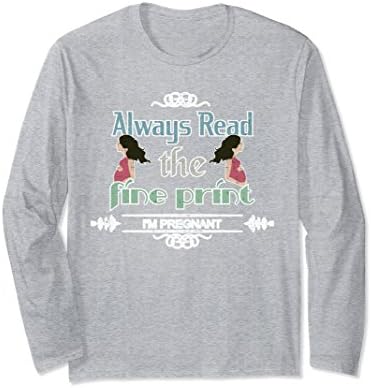 Unisex Pregnant in Fine Print Women Gift Tee Shirt Small Heather Grey