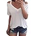 Boomboom Women Summer Blouse, White Ladies Off Shoulder V Neck T-Shirt Short Sleeve Tops Blouse