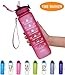 Giotto 32oz/22oz Leakproof BPA Free Drinking Water Bottle with Time Marker & Straw to Ensure You Drink Enough Water Throughout The Day for Fitness and Outdoor Enthusiasts