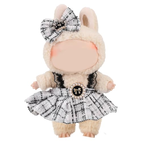 Clothes for 17cm Doll, 2 PCS Cute Chic Style Hair Clip & Dress Set, Dress up Outfit Exquisite Accessories for Dolls