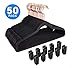Finnhomy Heavy Duty 50 Pack Clothes Hangers with 10 Multiple Use Finger Clips, Dark Black