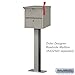 Salsbury Industries 4365D-NIC Roadside Standard Pedestal, Nickel, 32in H, Bronze