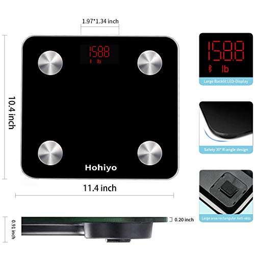 Body Fat Scale,Scales for Body Weight,Weight Scales for People Bathroom Scales digital weight,Body Fat Rate/Weigh/Bone Mass/Muscle Mass,Health Management Through APP via Bluetooth