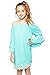 Mrignt Big Girls Sling Casual Lace Dresses the Off Shoulder Bell Sleeves Summer Party Dress(Mint, 13-14/Age )