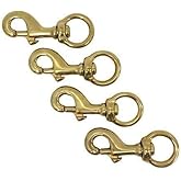 FOUR (4) Standard 3" Bronze Brass Flagpole Snap Clips to attach flag to halyard rope - 3" with swivel eyelet, durable brass construction - Qty 4