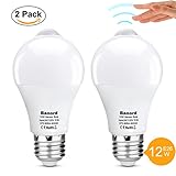 Motion Sensor Light Bulbs, Dusk to Dawn Motion LED Light, E26 Base 1000lm Cold White, A19 Daylight Bulbs, Auto On/Off Outdoor/Indoor LED Bulb, 2-Pack by Banord