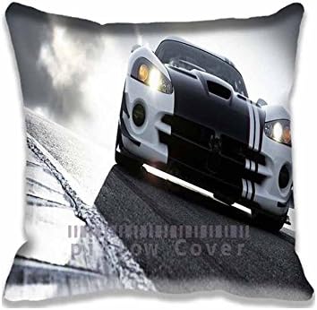 Custom Design Dodge Viper Race Track Pillow Cases Zippered , 18x18 Square Cars Pillowcase - Dodge Cushion Covers Two Size Print