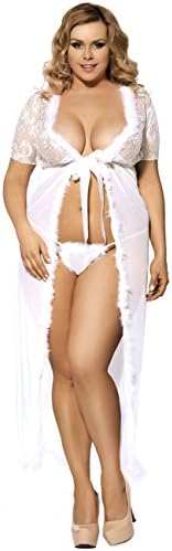 Women's Front Cardigan Belt Long Babydoll Sleepwear Nightwear Sexy Lingerie Set