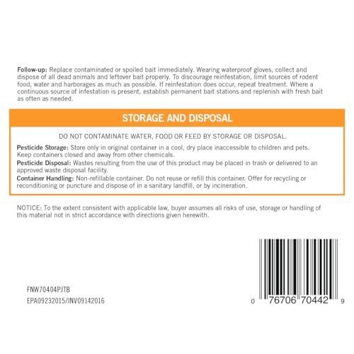 JT Eaton 704PN Bait Block Anticoagulant Rodenticide, Peanut Butter