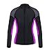 EYCE DIVE & SAIL Women’s 3/2 mm Wetsuits Jacket Long Sleeve Neoprene Wetsuit Top (Grey/Purple, M = US 4)