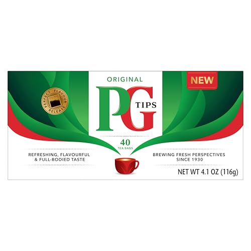 PG TIPS PREMIUM BLACK TEA FOR A CLASSIC CAFFEINATED BEVERAGE, BLACK TEA BAGS, 240 TOTAL BAGS (40 COUNT – PACK OF 6)