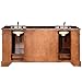Silkroad Exclusive HYP-0715-BB-UIC-72 Baltic Brown Granite Stone Top Double Sink Bathroom Vanity Cabinet, 72