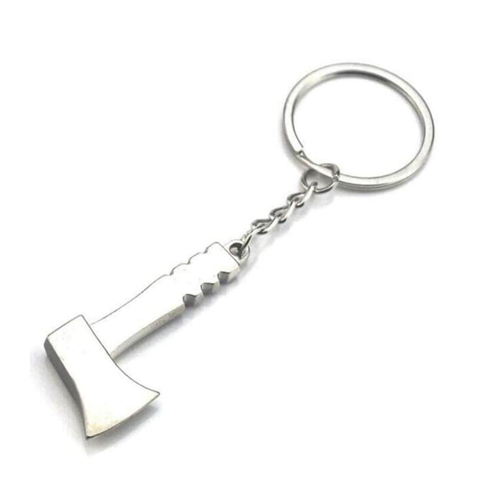 ARFUKA Keyring Ax Pendant Keyring Metal Unisex Key Organizer Holder Keychain Birthday Christmas Wedding Valentine's Day Gift for Men and Women Silver