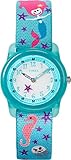 Timex Youth TW7C13700 Kid's Elastic Mermaid Imprint Fabric Band Time Teacher Watch