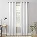No. 918 Montego Casual Textured Grommet Curtain Panel, 48" x 84", White primary
