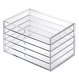 Unni Premium Quality Large Jewelry & Cosmetic Storage, Makeup Organizer Drawer, Acrylic Multipurpose Case, Category Box, Collection Stationery, 5 Drawer, Overall Dimensions: 10-1/4