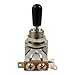 Musiclily Metric 3 Way Short Straight Guitar Toggle Switch Pickup Selector for Epiphone Les Paul LP Electric Guitar Replacement, Black Knob