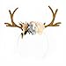 WINZIK Women Girls Headwear Pretty Deer Antler with Flowers Style Hair Hoop Headband for Christmas New Year Party Gifts (Kahki)