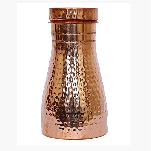 VEDIC Combo Pack of Pure Copper Modern Art Set of Bottle for Travelling Purpose, Yoga Ayurveda Healing