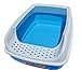 Two Meows Cat Litter Box With Kitty Litter Scatter Control - Blue