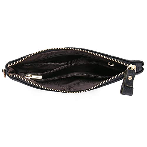 imeetu Clutch Handbag, Genuine Leather Wristlet Wallet Purse with Wrist Strap
